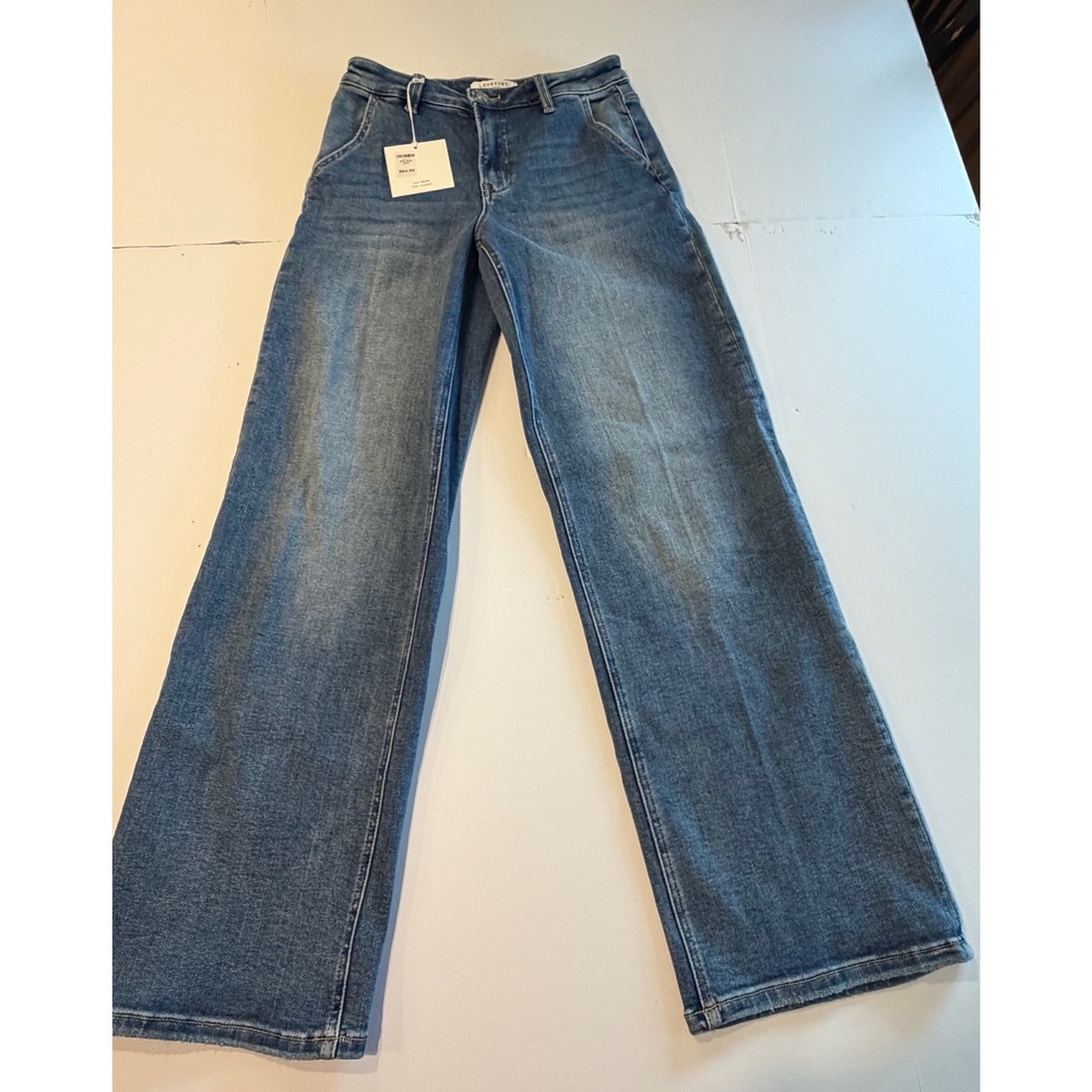 Lovervet by Vervet High Rise Wide Leg Jeans Medium Wash Size 28/7